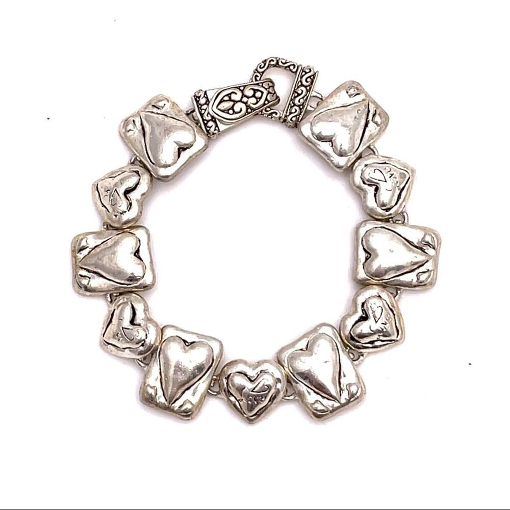Heart bracelet silver color metal